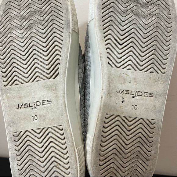 J Slides Justine Basket Weave Leather Slip On Sneakers - Picture 12 of 13